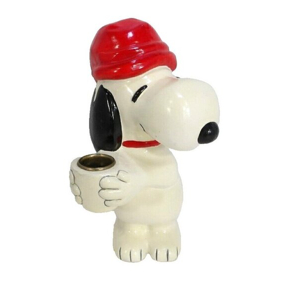 HALLMARK Snoopy vintage lightweight ceramic candle holder approx 8" tall, Japan - Picture 1 of 6